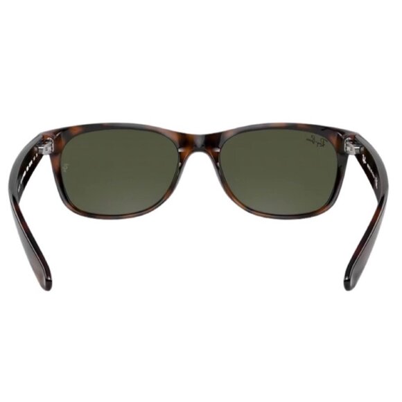 Ray-Ban • New Wayfarer Classic Polarized Sunglasses • Tortoise/G-15 • With Case - Picture 4 of 9